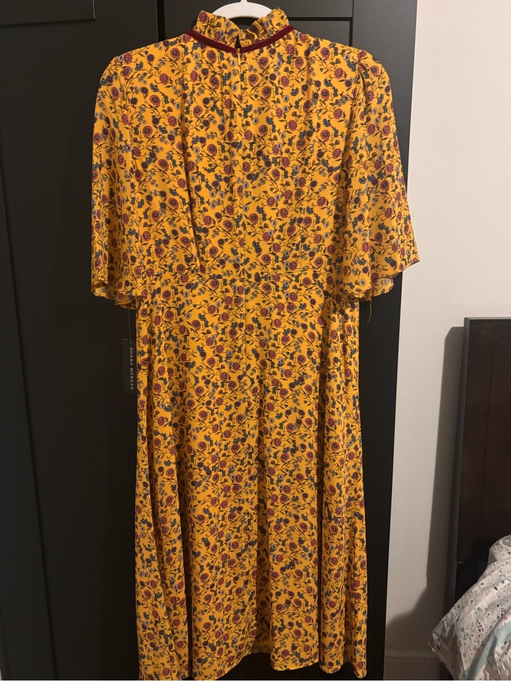 NWT Donna Morgan Flax Rose Yellow Floral Dress size 10 - Picture 6 of 10
